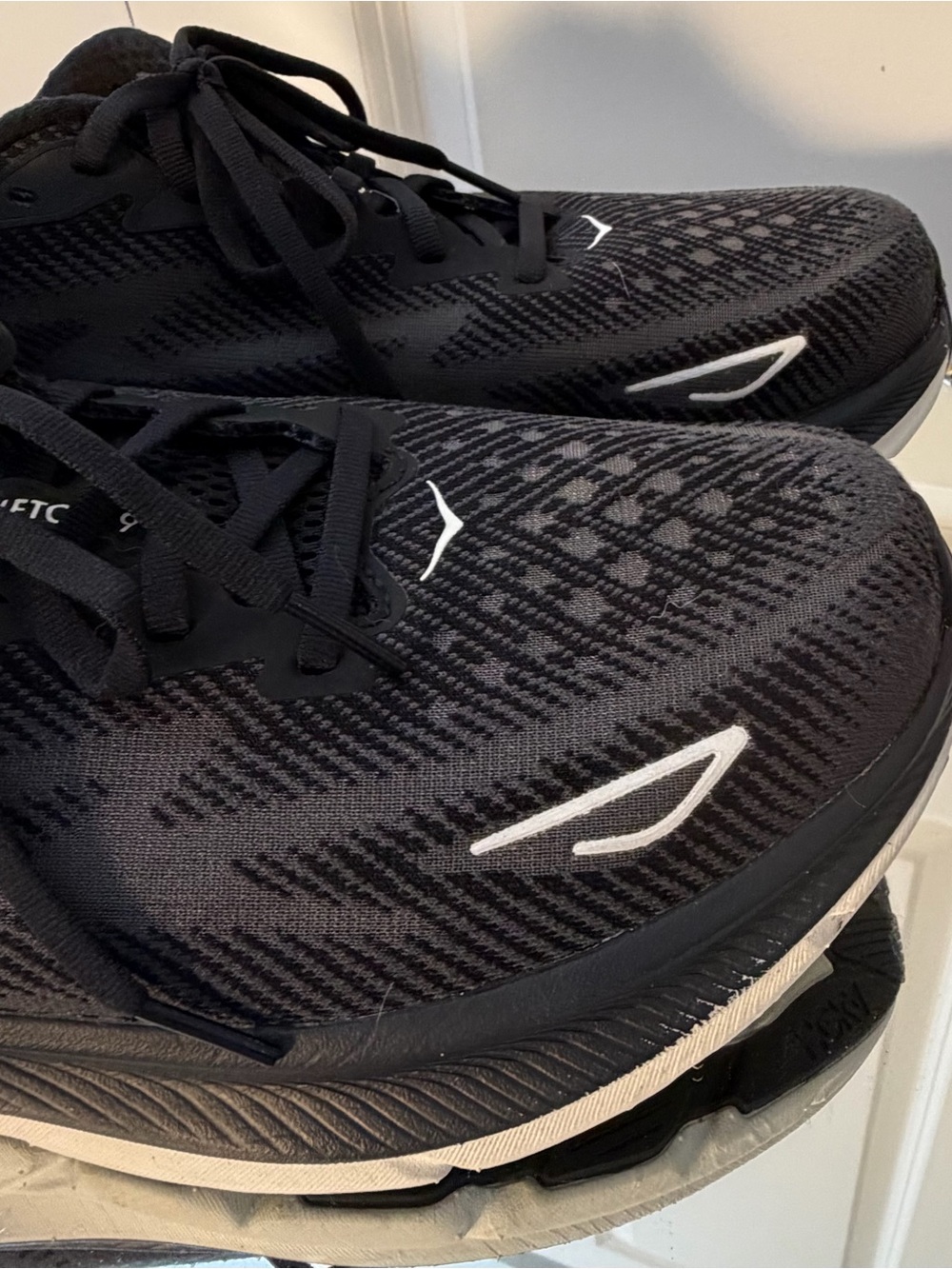 Hoka Men's Black and White Cushioning Running Shoes - Picture 2 of 10